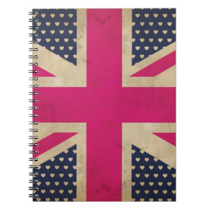 Old Union Jack in Pink Flag Notebook