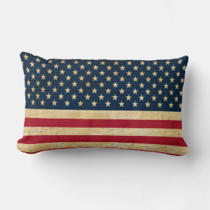 Old USA flag Lumbar Pillow