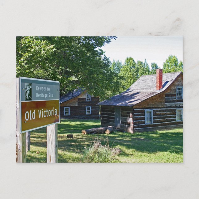 Old Victoria, Michigan's Upper Peninsula Postcard (Front)
