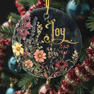 Old Victorian Floral Family Personalized Ceramic Ornament