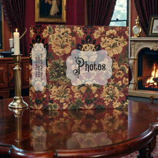 Old Victorian Floral Family Photo Album Binder