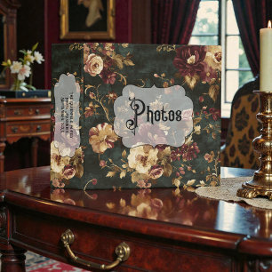Old Victorian Floral Family Photo Album Binder