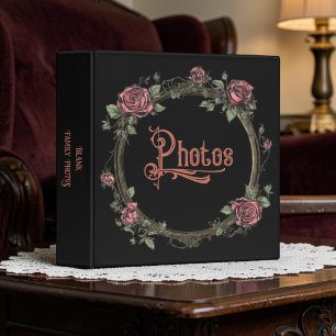 Old Victorian Floral Frame Photo Album Binder
