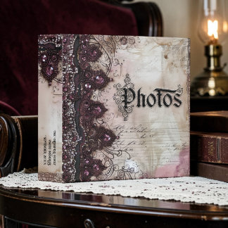 Old Victorian Floral Photo Album Binder