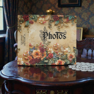 Old Victorian Floral Photo Album Binder