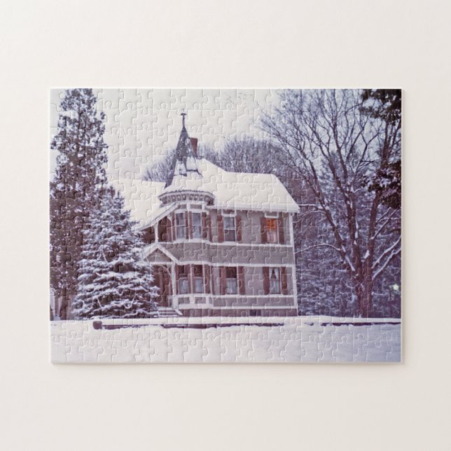 Old Victorian House at Christmas Jigsaw Puzzle (Horizontal)