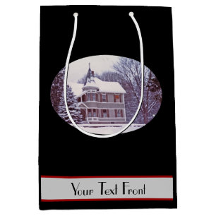 Old Victorian House at Christmas Medium Gift Bag