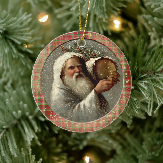 Old Victorian Rustic Family Personalized Ceramic Ornament (Tree)