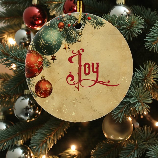 Old Victorian Rustic Family Personalized Ceramic Ornament (Creator Uploaded)