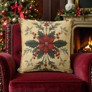 Old Victorian Rustic Family Throw Pillow
