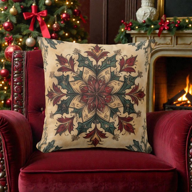 Old Victorian Rustic Family Throw Pillow (Creator Uploaded)