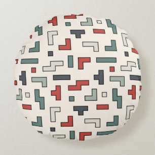 Old video game square seamless pattern,background  round pillow