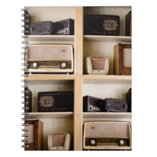Old Vintage 1950's Radios on Shelves Notebook