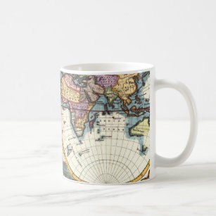 Old Vintage Antique world map illustration drawing Coffee Mug