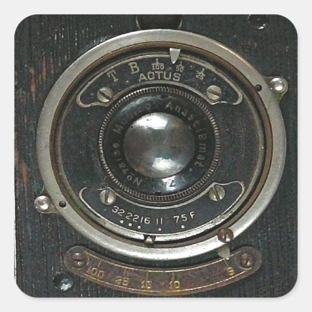 Old Vintage Camera Square Sticker (Front)