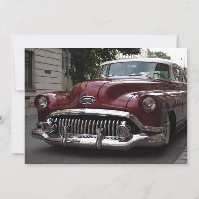 Old vintage car - invitation (Front)