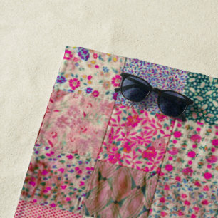 Old Vintage Chic Boho Quilt Beach Towel