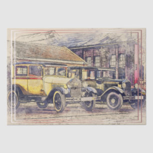 Old Vintage Classic Car Decoupage Tissue Paper