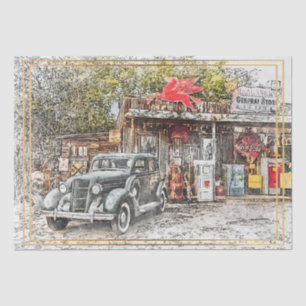 Old Vintage Classic Car Decoupage Tissue Paper