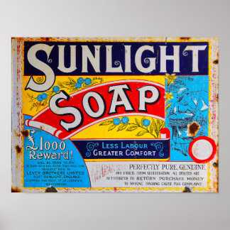 Old Vintage Grunge Sunlight Soap Sign