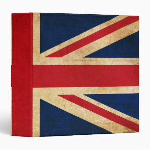 Old Vintage Grunge United Kingdom Flag Union Jack Binder