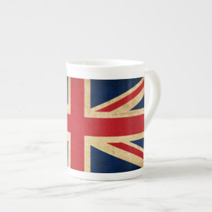 Old Vintage Grunge United Kingdom Flag Union Jack Bone China Mug