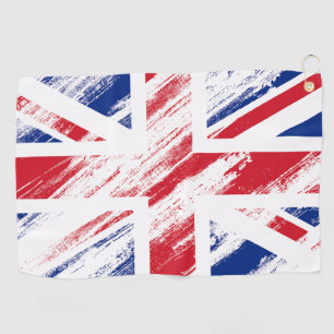 Old Vintage Grunge United Kingdom Flag Union Jack Golf Towel