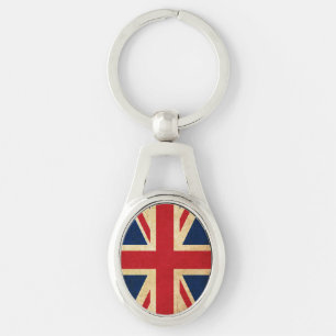 Old Vintage Grunge United Kingdom Flag Union Jack Keychain