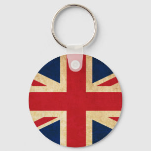 Old Vintage Grunge United Kingdom Flag Union Jack Keychain