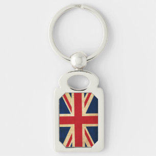 Old Vintage Grunge United Kingdom Flag Union Jack Keychain