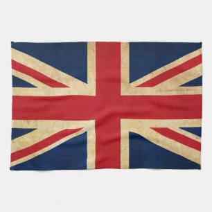 Old Vintage Grunge United Kingdom Flag Union Jack Kitchen Towel