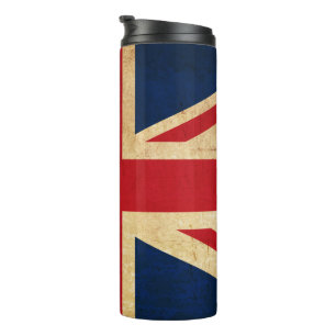 Old Vintage Grunge United Kingdom Flag Union Jack Thermal Tumbler