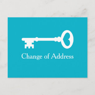 Old vintage key moving postcards for new address