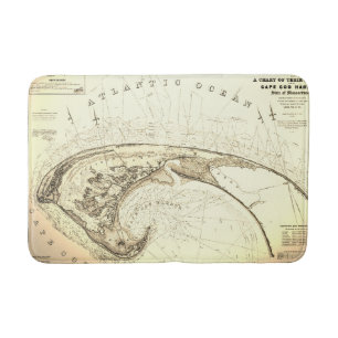 Old Vintage Provincetown Cape Cod Map Bath Mat