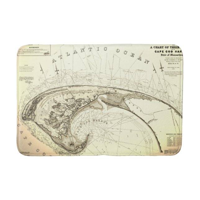 Old Vintage Provincetown Cape Cod Map Bath Mat (Front)