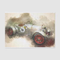 Old Vintage Racing Car Decoupage