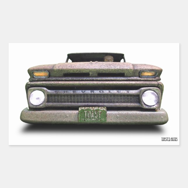 Old Vintage Rat Rod Pickup Truck Zombie Driver Sticker (Front)