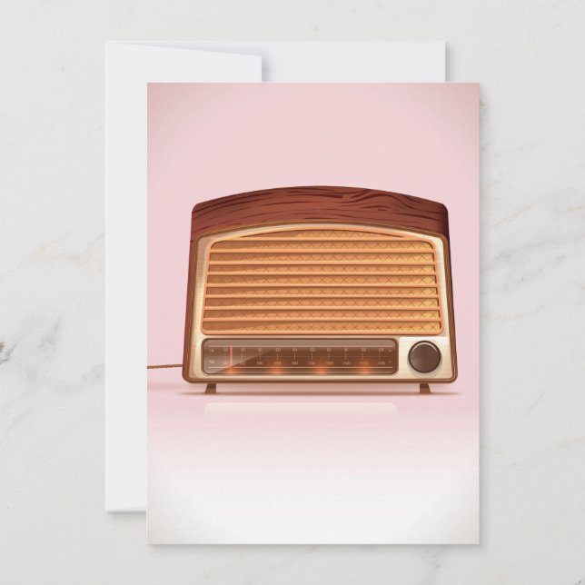 Old vintage retro Radio planyer Invitation (Back)