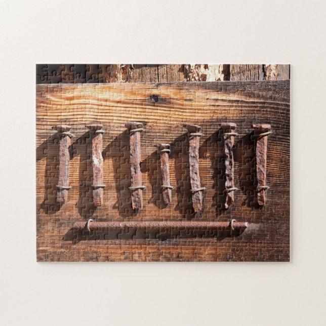 Old Vintage Rusty Nails Puzzle (Horizontal)