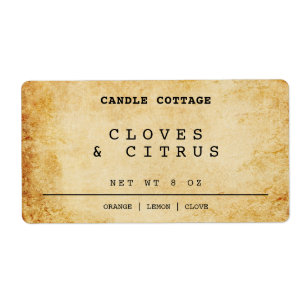 Old Vintage Scented Soy Candle Product Labels