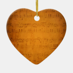 Old vintage sheet music ceramic ornament