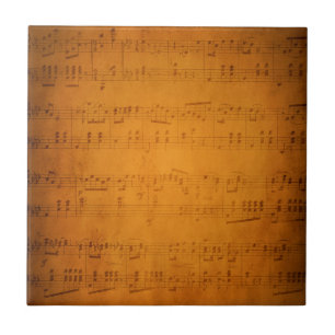 Old vintage sheet music tile