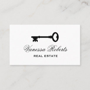 Old vintage skeleton key business card template
