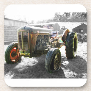 Old Vintage Tractor farm machinery Coaster