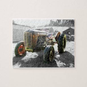 Old Vintage Tractor farm machinery Jigsaw Puzzle