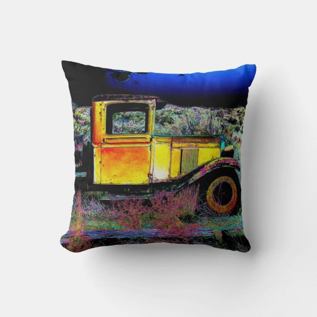 Old Vintage Truck Throw Pillow (Front)