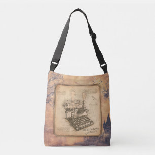 Old Vintage Typewriter. Author / Writer Gift Crossbody Bag