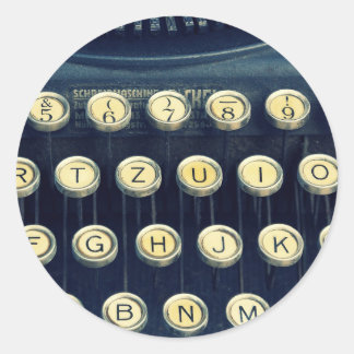 Old Vintage Typewriter Keyboard Keys Classic Round Sticker