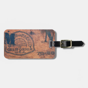 Old Vintage US Wooden Shipping Crate Luggage Tag 1