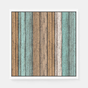 Old Vintage Weathered Wooden Planks Pattern Napkin